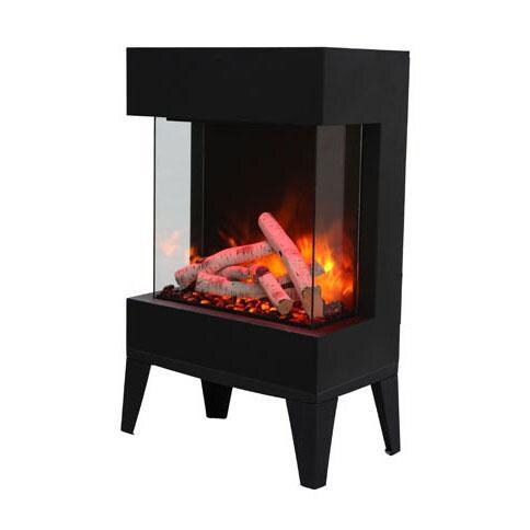 Amantii Cube 20-Inch Three Sided Freestanding Electric Fireplace W/ Leg Base - Indoor/Outdoor - Right thumbnail