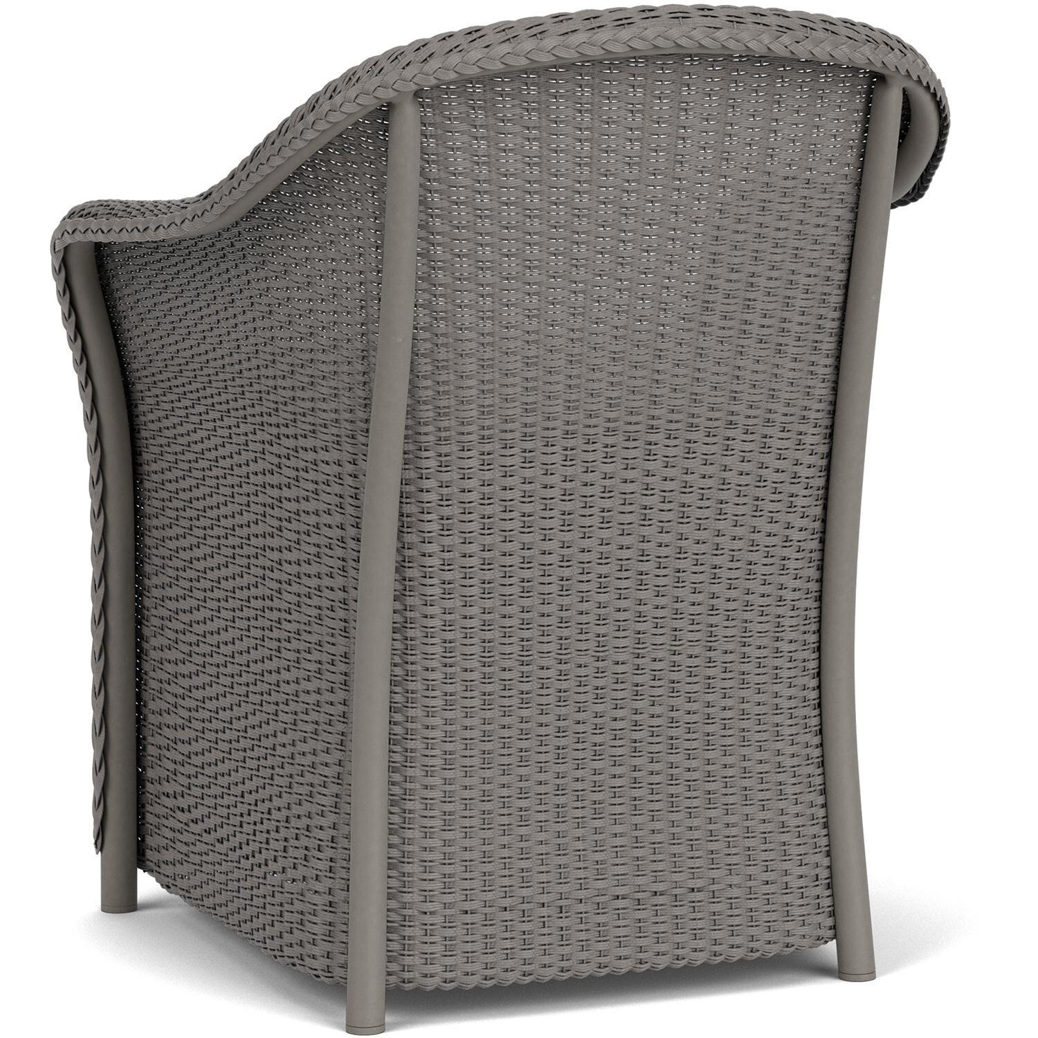 Lloyd Flanders Weekend Retreat Dining Armchair in Pewter Finish W/ Remy Cloud Fabric - Back Left thumbnail