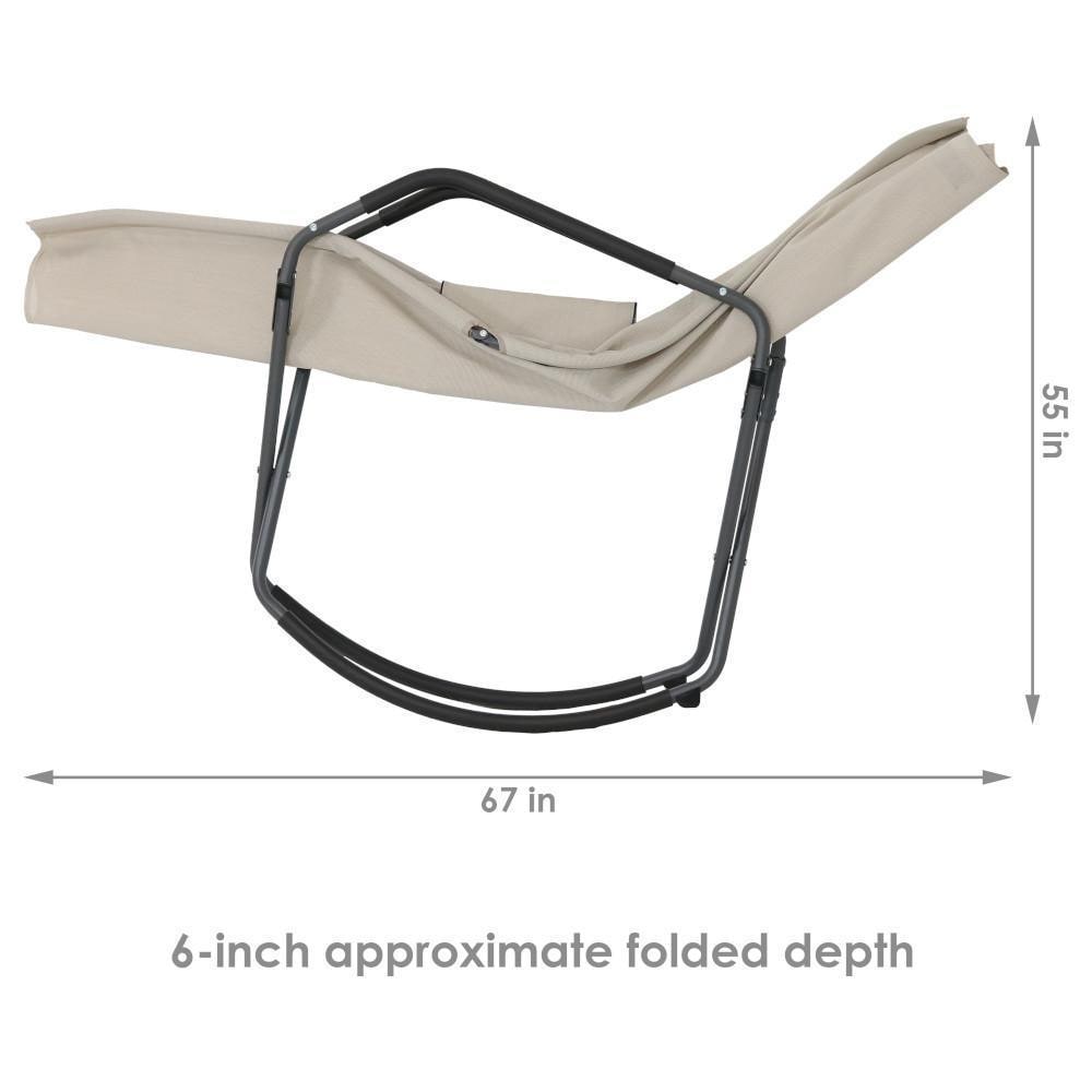 Ultimate Patio Outdoor Folding Rocking Chaise Lounge Chair W/ Headrest Pillow - Folded Chair - Dimensional thumbnail