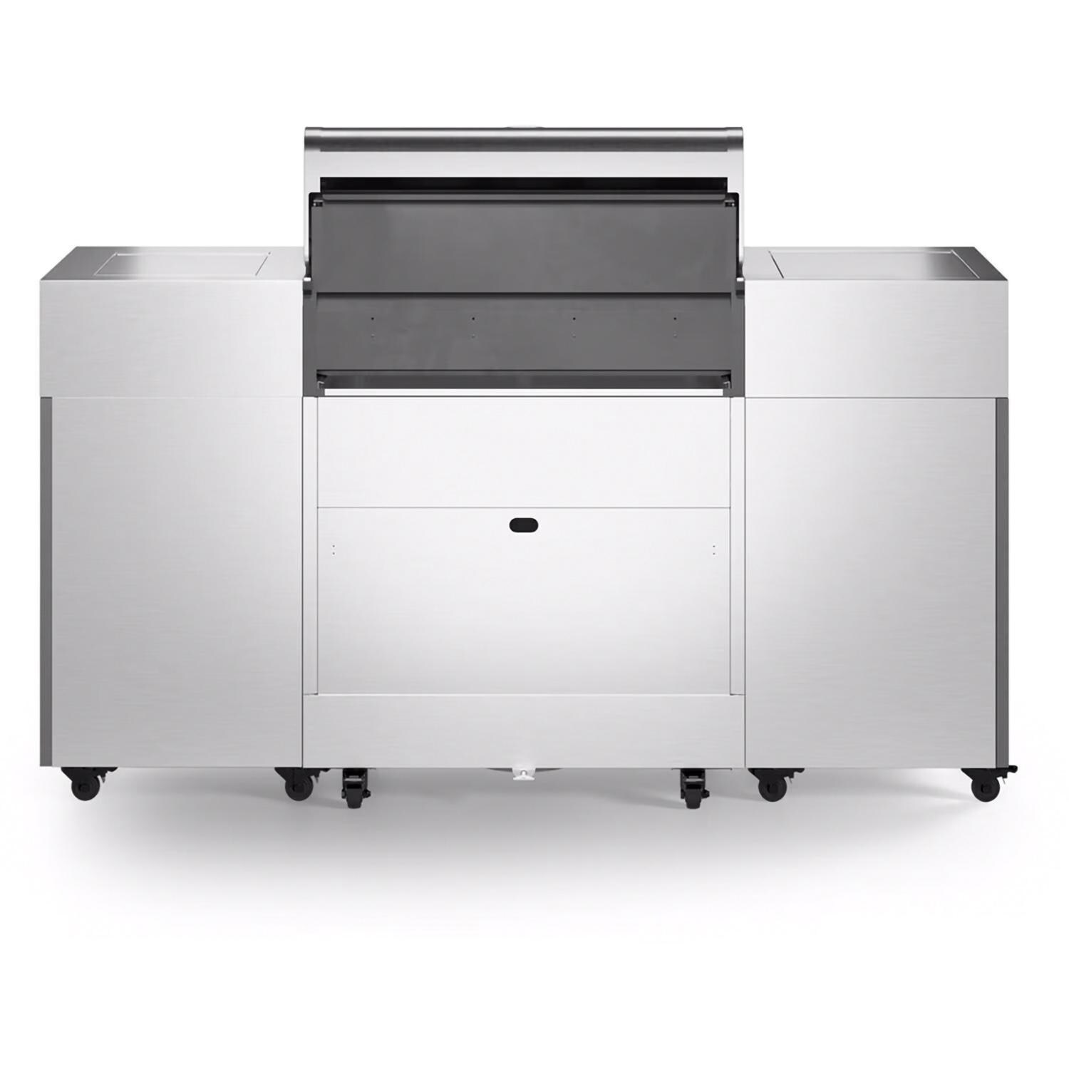 TYTUS Fresno Series 5-Burner Propane Island Grill in Stainless Steel + Ash Stone w/ Cover & Griddle - Back - White Background thumbnail