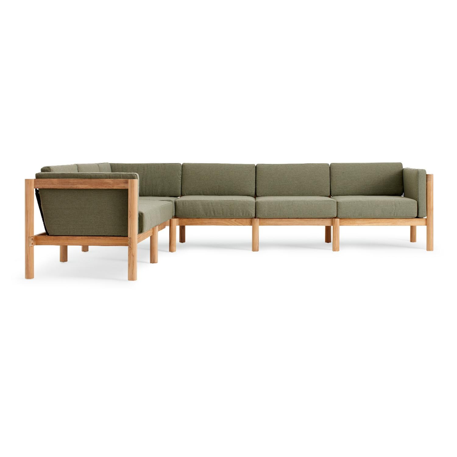 Neighbor SECT1 - LE 6 Piece Sectional W/ Sunbrella Cushion Arms - Front View thumbnail