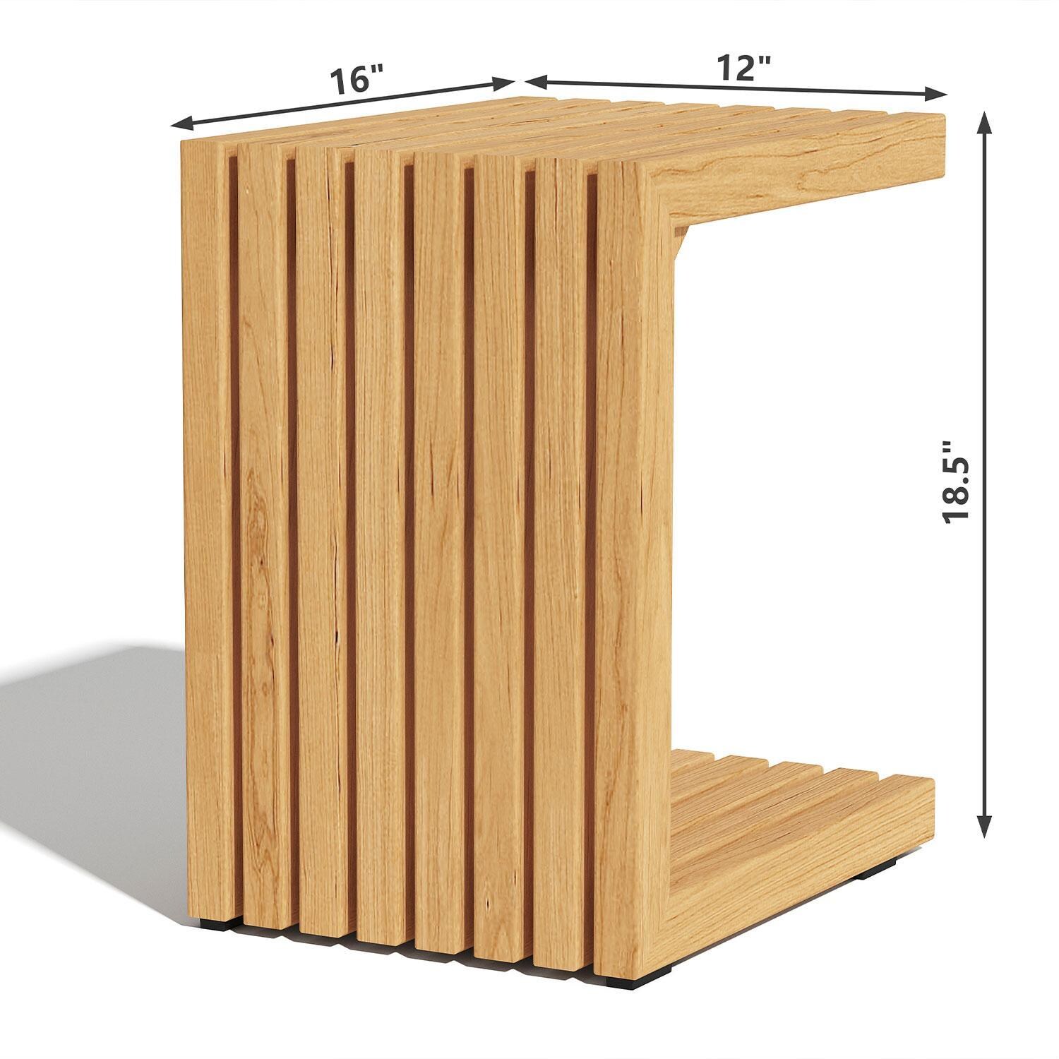 Carrbrook 12 Inch Teak Side Table by Lakeview Outdoor Designs - Dimensions - Dimensional thumbnail