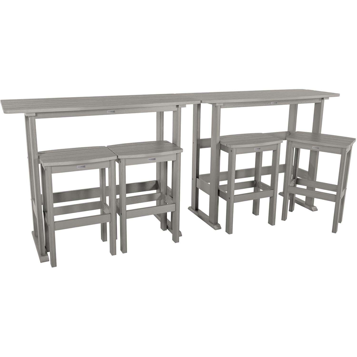 Hart Lane 6 Pc Recycled Plastic Bar Height Dining Set in Harbor Gray By Lakeview Outdoor Designs - White Background thumbnail