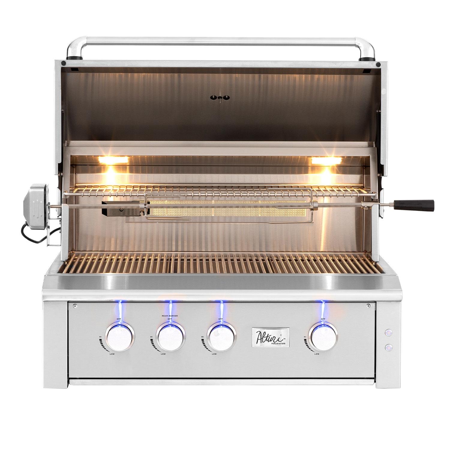 Alturi ALT36T-LP 36-in Built-In Propane Grill - Open - White Background thumbnail