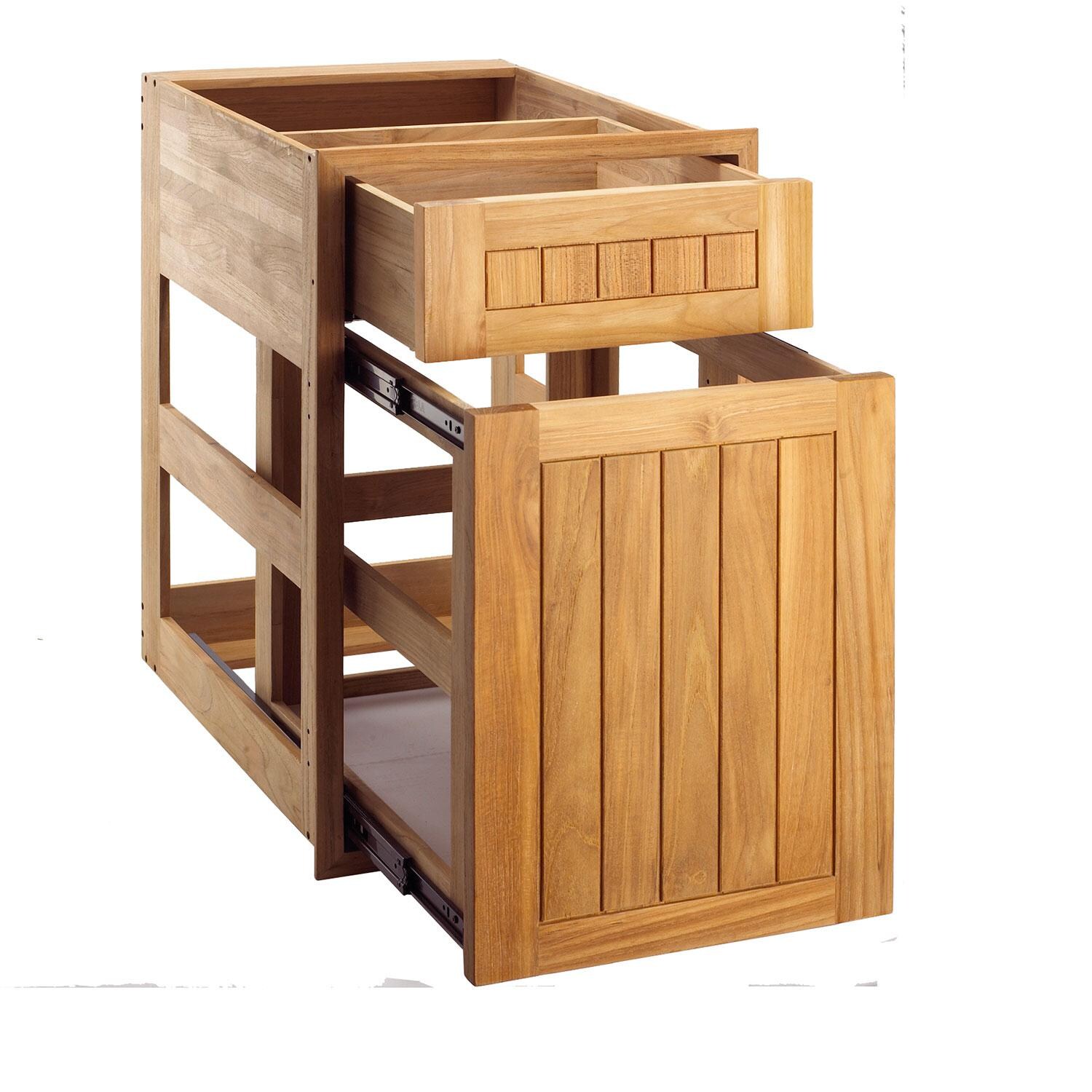 Pacific Teak 18 Inch Cottage Panel Drawer/Pullout Combo thumbnail