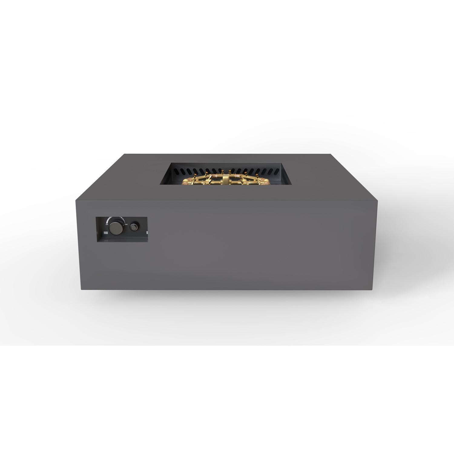 AON 48 Inch Square Powder Coated Steel Natural Gas Fire Pit in Charcoal by Warming Trends