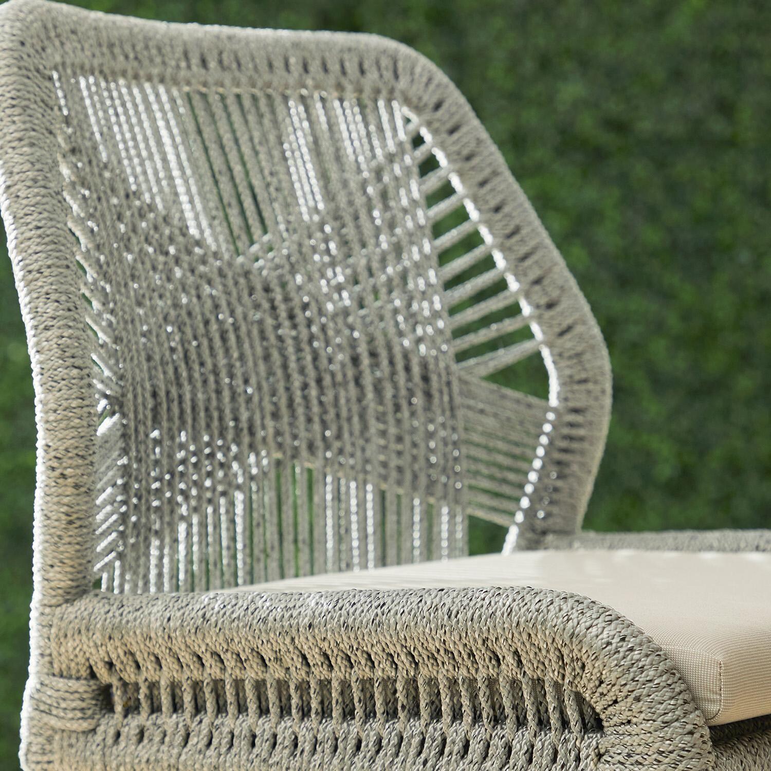 Lakeview Peninsula Way Woven Rope Counter Bar Stool in Platinum  - Back Detail thumbnail