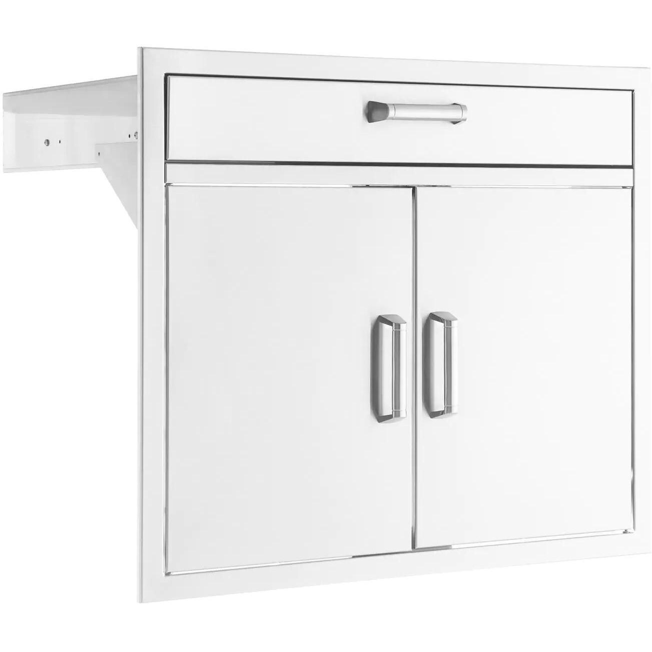 BBQGuys Signature 30-in Contempo/Traditional Stainless Steel Double Door & Single Drawer Combo - Contempo - Angled View - White Background thumbnail