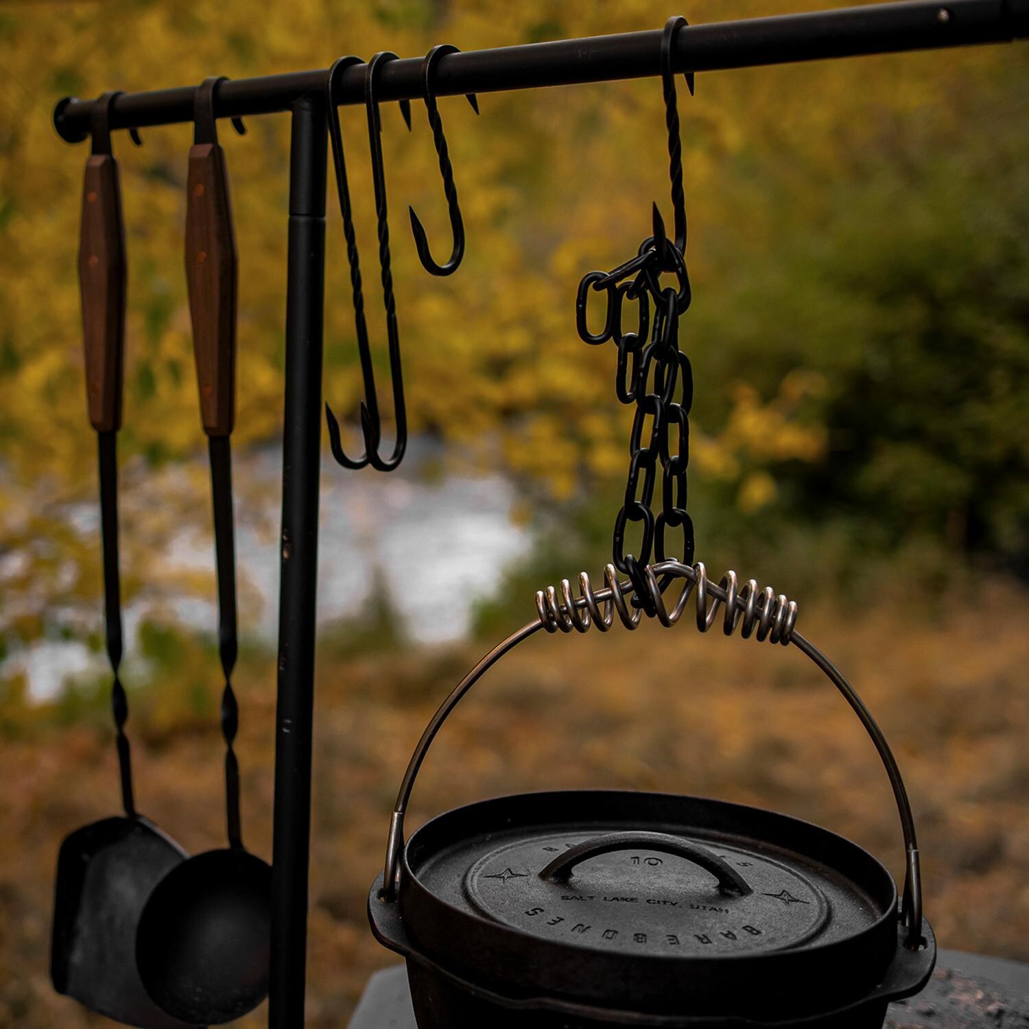 Barebones Living CKW-474 Cowboy Grill S-Hook and Chain Kit - Lifestyle (Grill And Accessories Not Included)