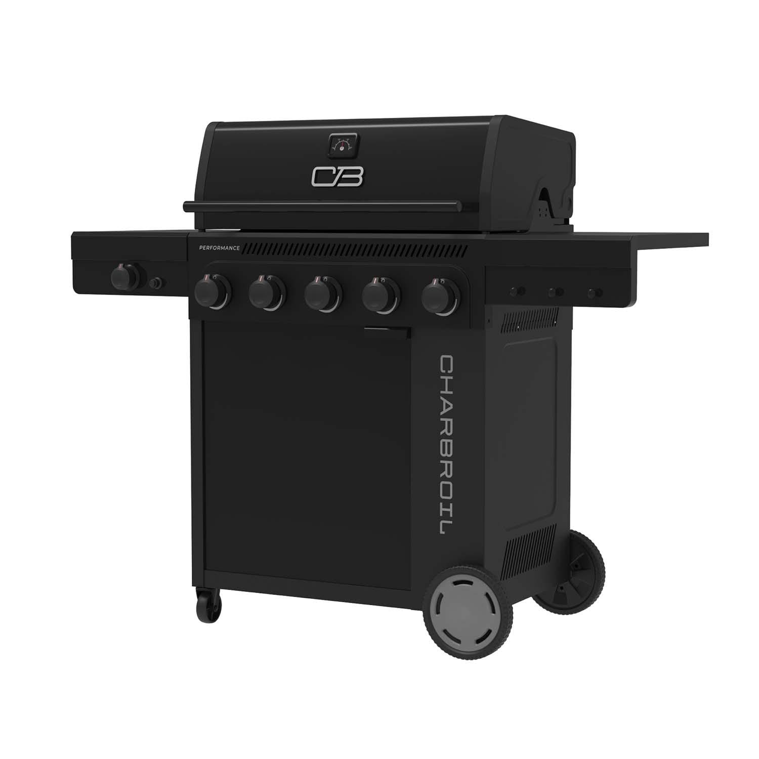 Charbroil 463463025 5-Burner Propane Grill - Black - Left Angled - White Background thumbnail