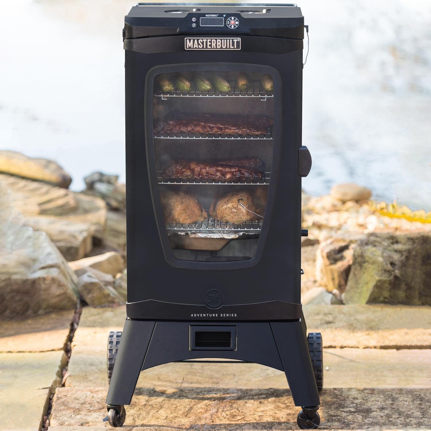 Masterbuilt MB21077819 Adventure Series MES 440G Digital Electric Smoker With Bluetooth - Lifestyle View thumbnail