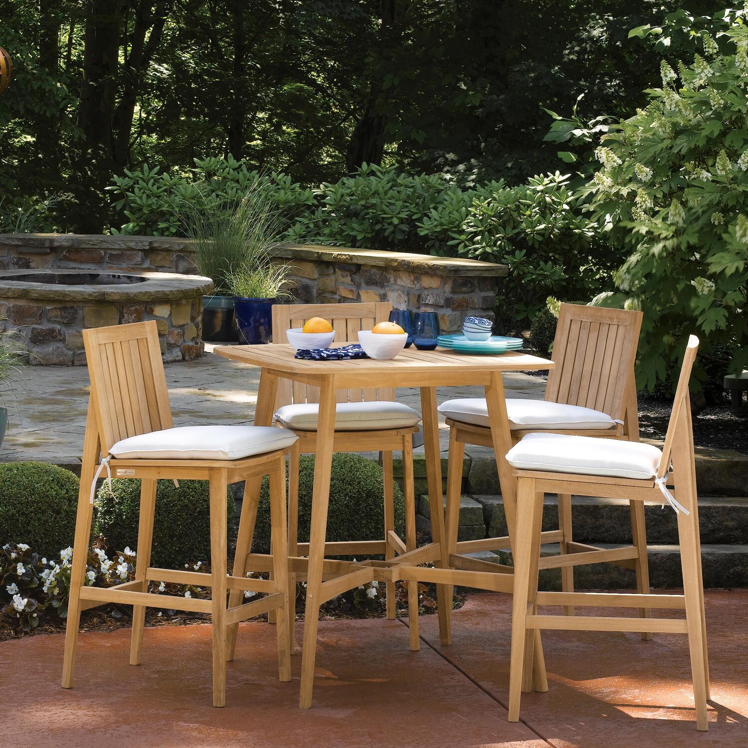 Oxford Garden Islay Natural Teak Bar Stool - Garden thumbnail