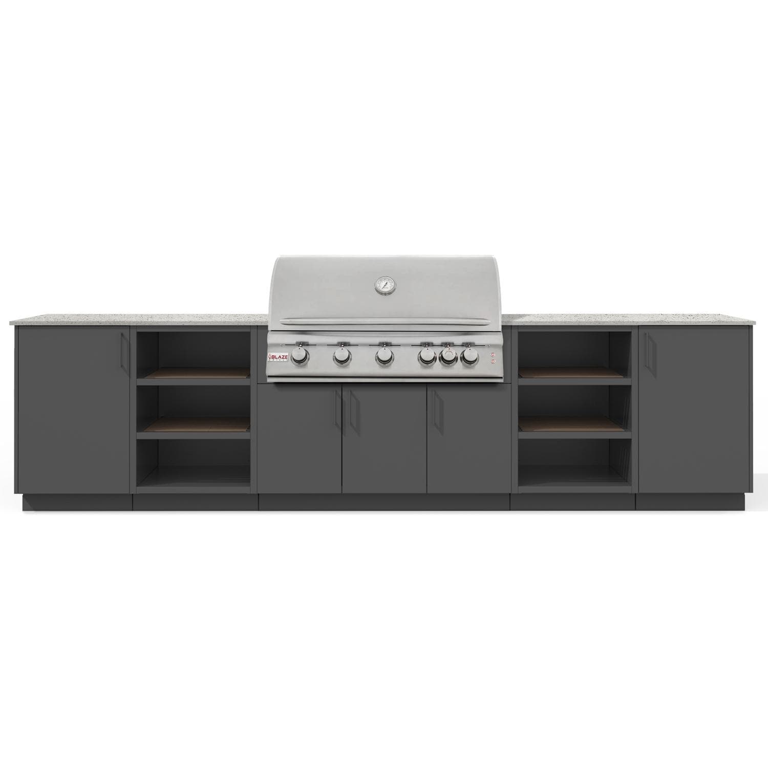 Urban Bonfire Savannah 40 Outdoor Kitchen w/ Blaze LTE Propane Grill, Keon Dekton Countertop & Anthracite Finish - B-Savannah-40-Blaze-Keon-Anthracite