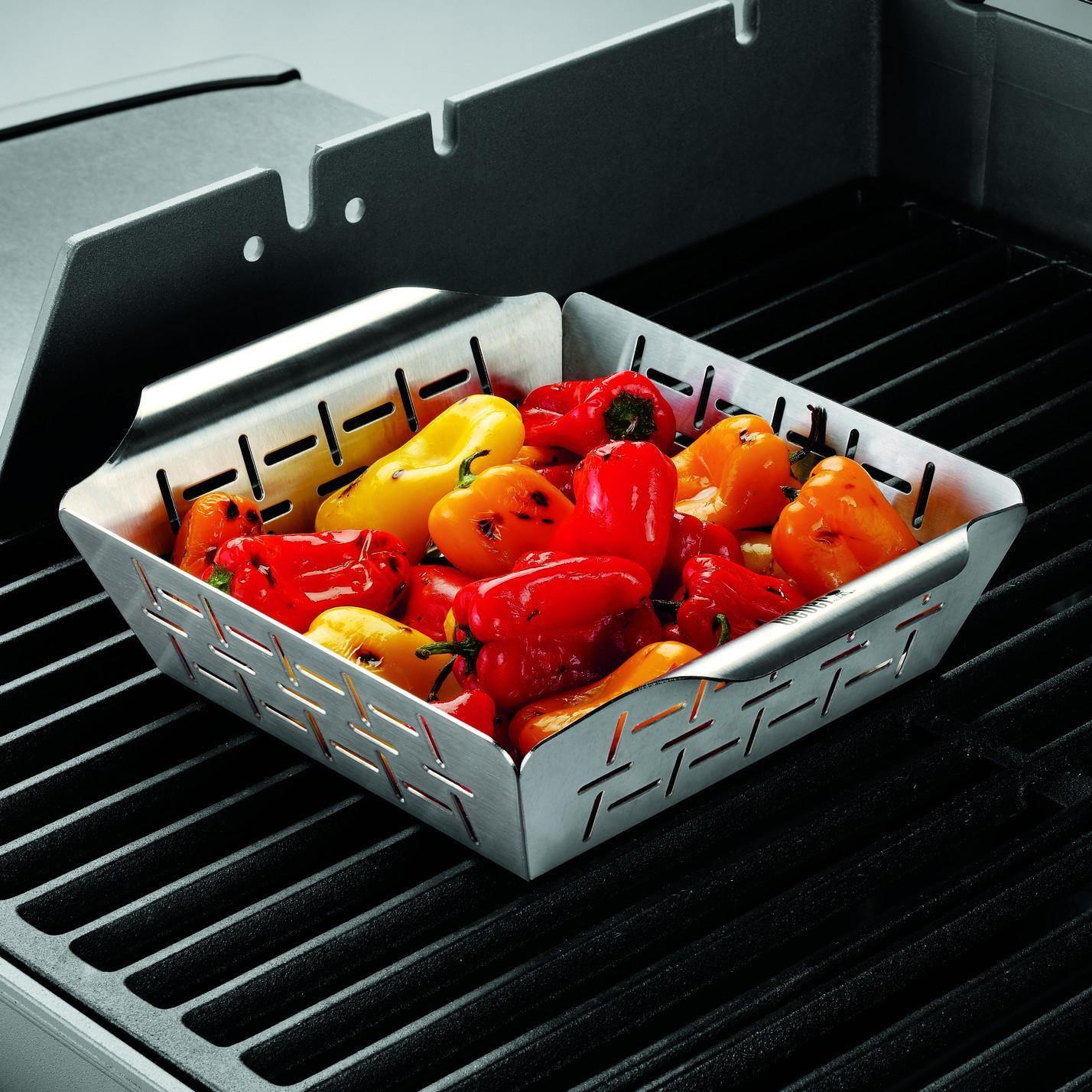 Weber 6481 Deluxe Small Stainless Steel Vegetable Grill Basket : BBQGuys, image size:1428x1428