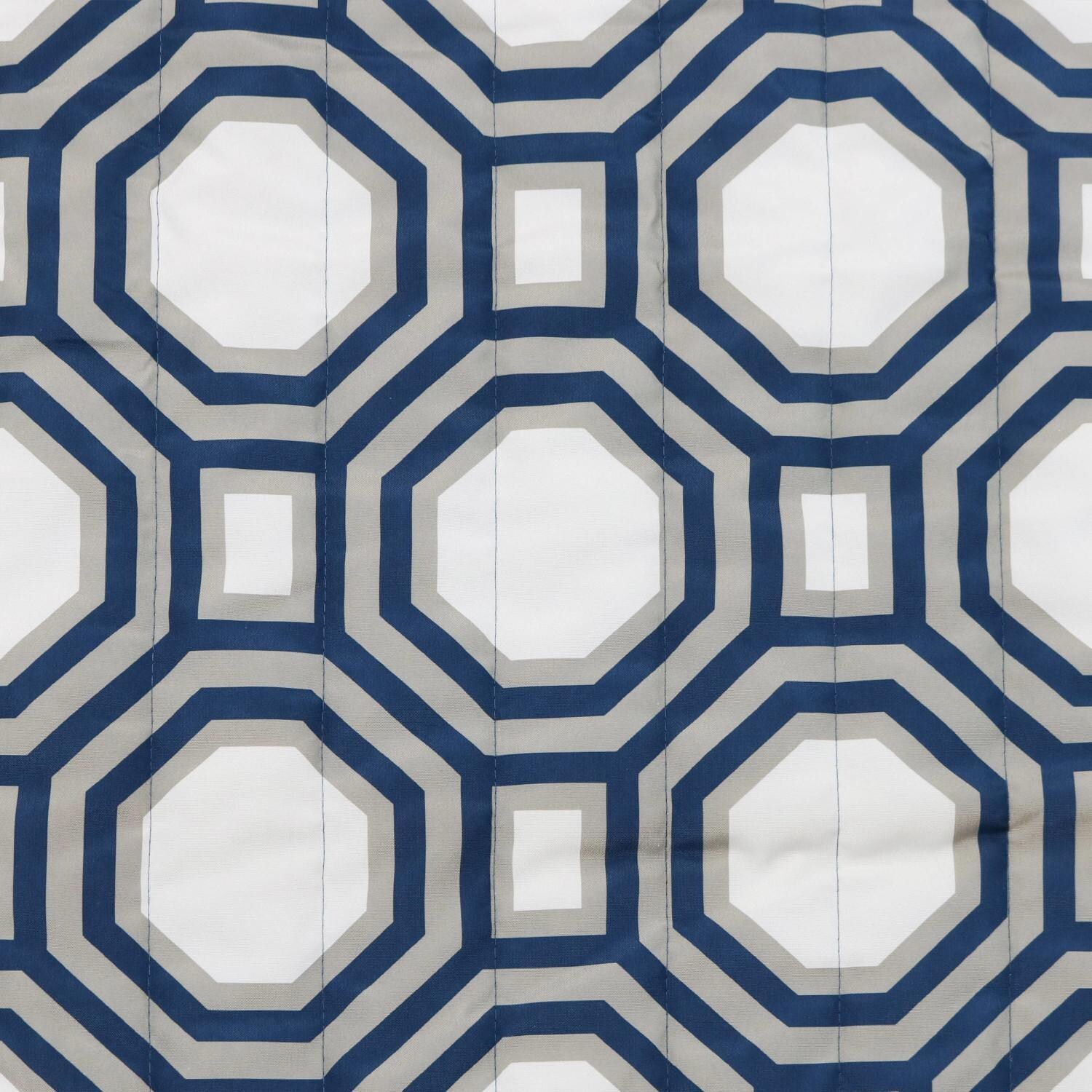 Ultimate Patio Quilted Double Hammock w/ Universal Multi-Use Stand & Pillow - Navy & Gray Octagon - Fabric Swatch thumbnail