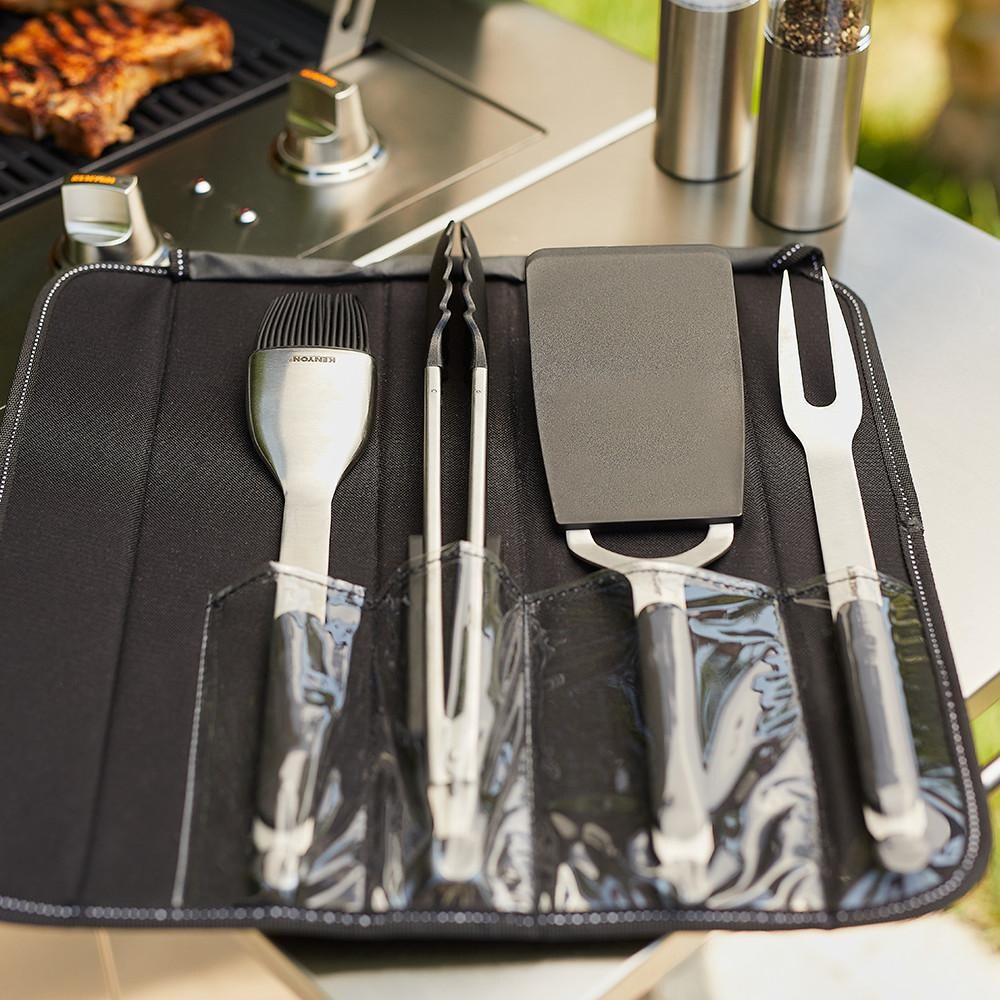 Kenyon A70011 All Seasons 4 Piece Grill Utensil Set - Lifestyle In Case thumbnail