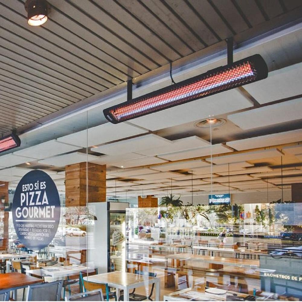 Bromic Heating BH8180012 3-Inch Black Ceiling Mount Tube Suspension Kit - In Use thumbnail