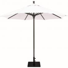 Galtech 9 Ft. Commercial Octagonal Aluminum Patio Market Umbrella W/ Push Lift - Antique Bronze Frame W/ Sunbrella Canvas Natural Canopy