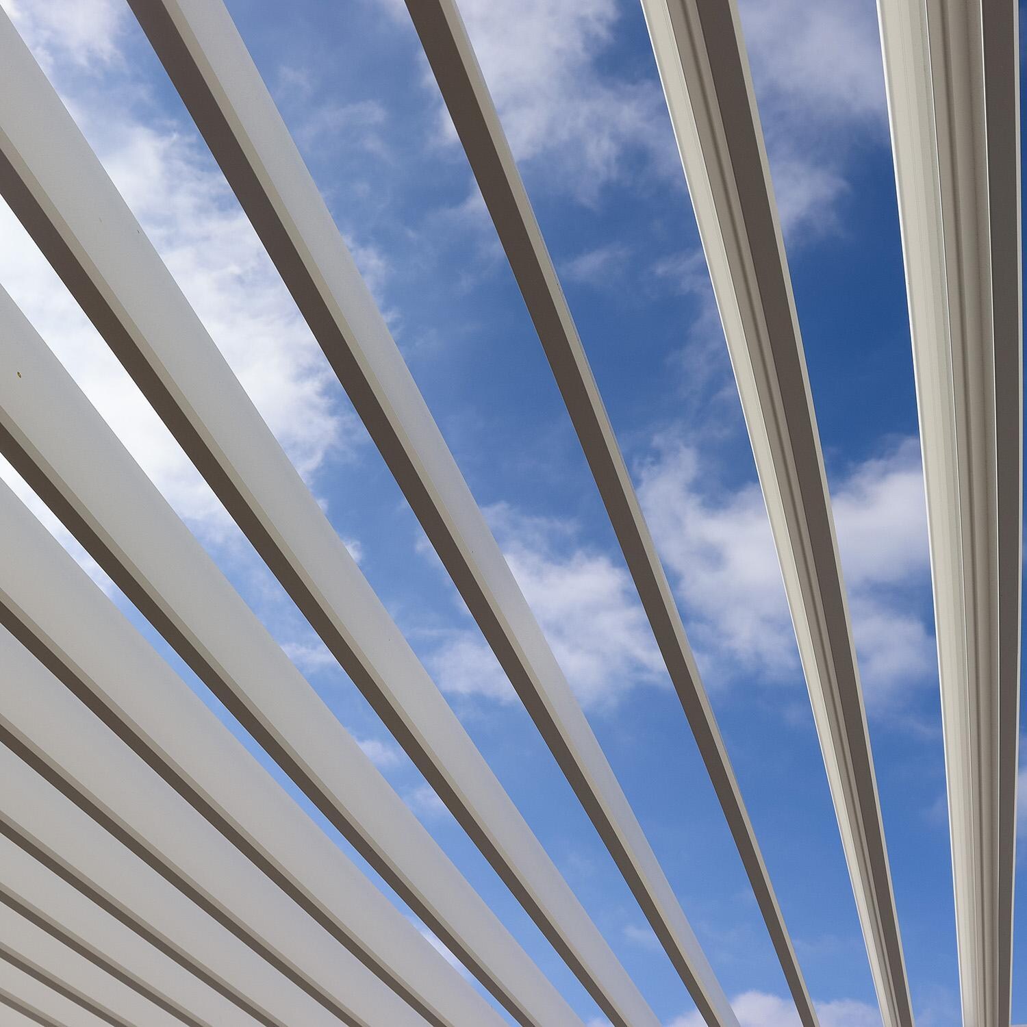 10 - x10 - Cabana in White w/ White Louvers by Lakeview Outdoor Designs - Louvers - Detail thumbnail