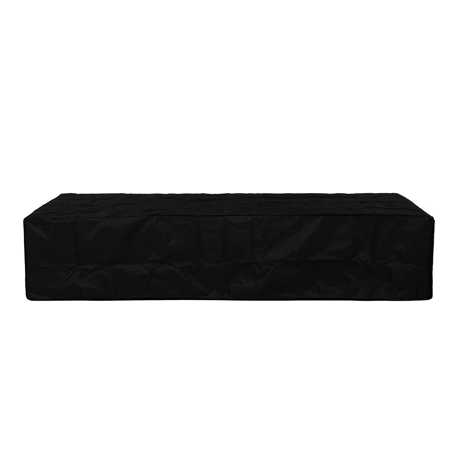 Elysian 70-in Rectangular Steel Propane Fire Pit Table in Dark Bronze by Lakeview Outdoor Designs - Cover - White Background thumbnail