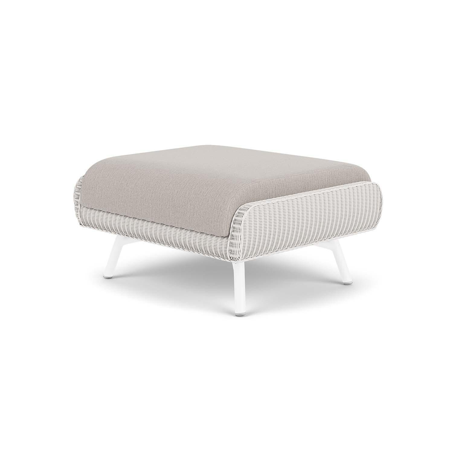 Lloyd Flanders Essence Ottoman W/Remy Cloud Fabric - White Finish - Back Right thumbnail