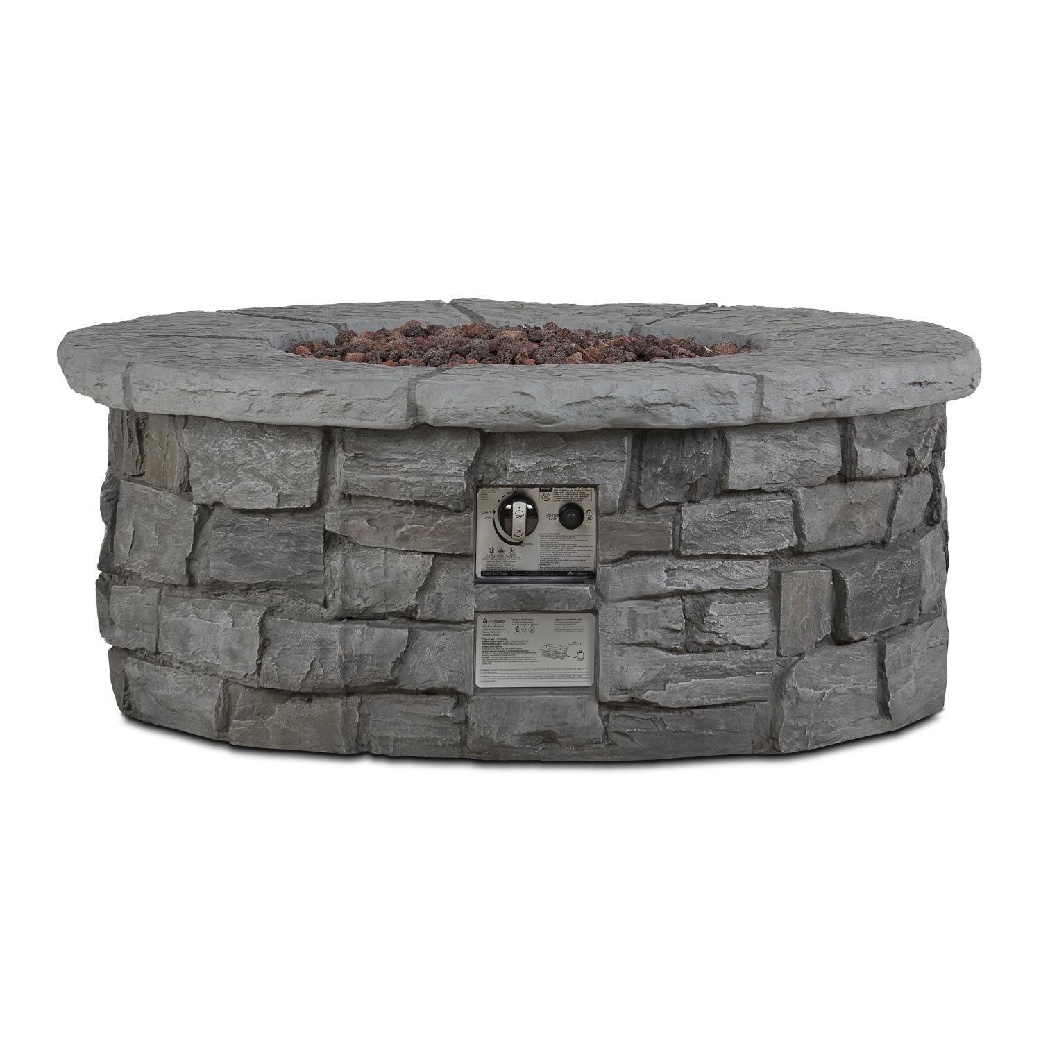 Lakeview Outdoor Designs SC-C11810LP-GRY Baywood 43-Inch Round Propane Gas Fire Table - Control thumbnail