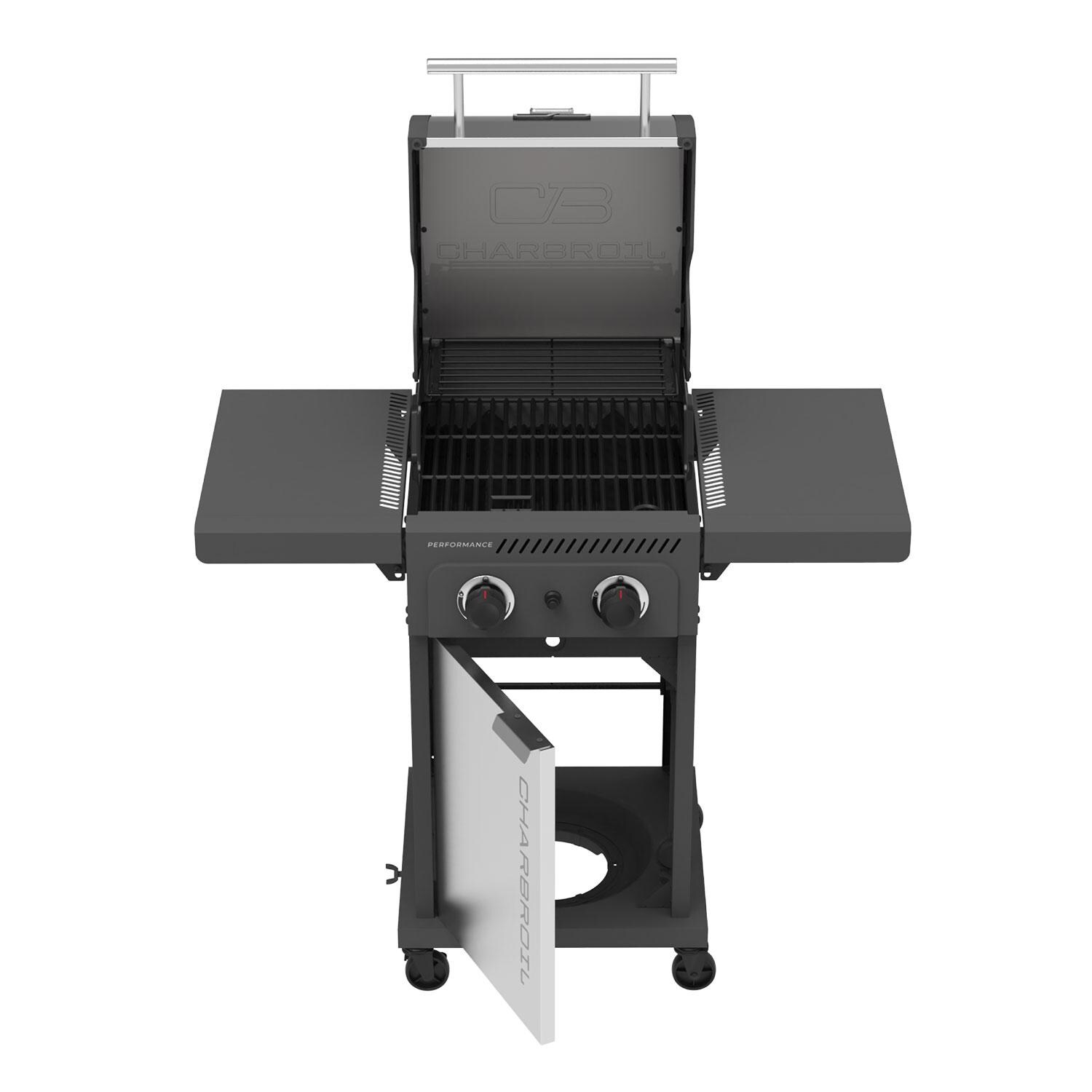 Charbroil 463663125 Performance Series 2 Burner Propane Grill Cabinet W/ Foldable Side Shelves, Grey & Stainless Steel - Storage Cabinet - Detail thumbnail