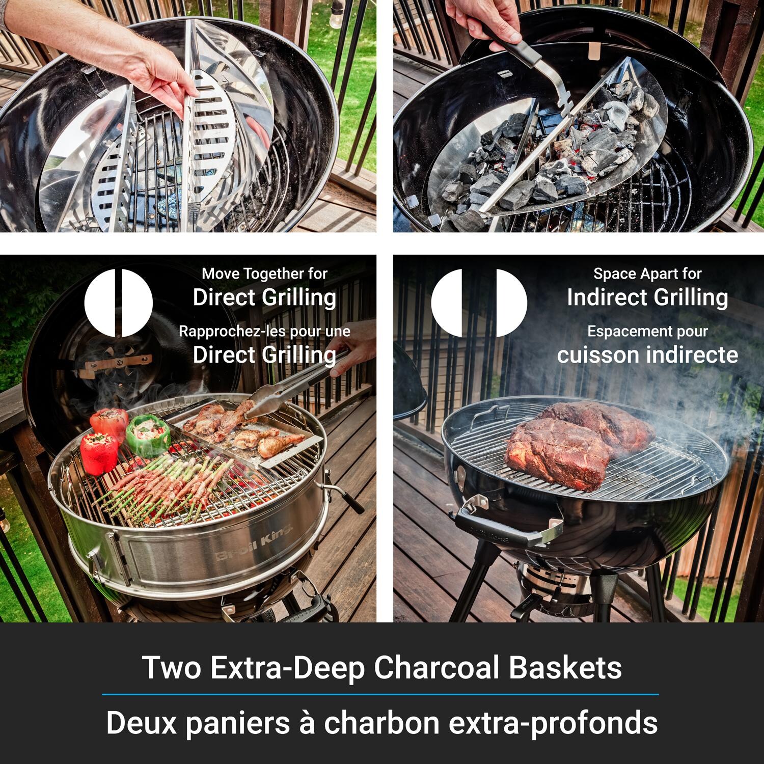Broil King Kettle 22-in Stainless Steel Culinary Ring Extension Kit - Extra-Deep Charcoal Baskets - Detail thumbnail
