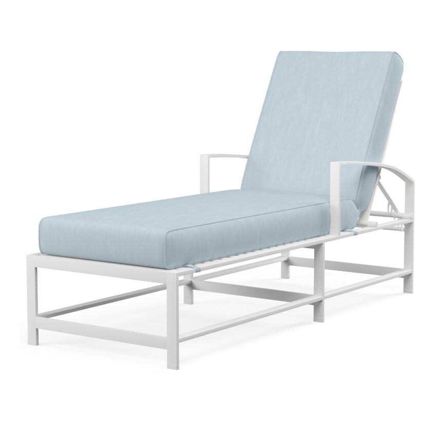 Bristol Aluminum Chaise Lounge w/ Self Welt in White/Canvas Skyline by Sunset West - White Background thumbnail