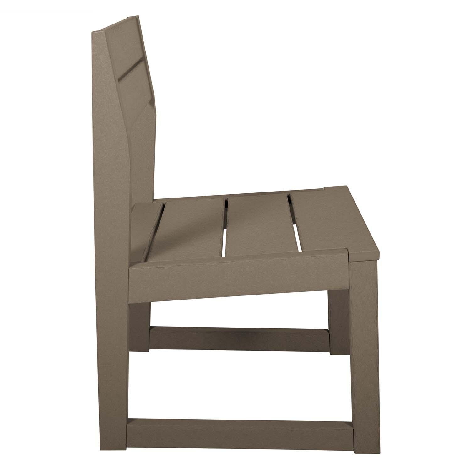 Hazel Cove Recycled Plastic Dining Side Chair in Cabana Tan by Lakeview Outdoor Designs - Side View - White Background thumbnail