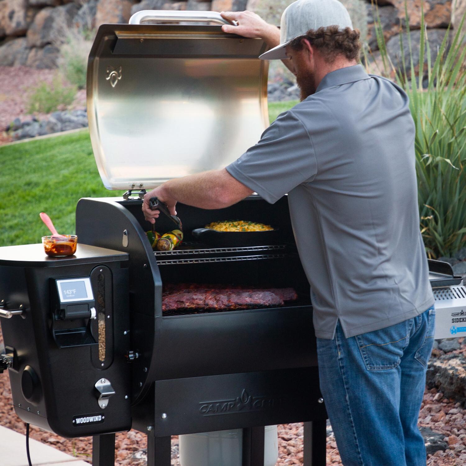Camp Chef PG24XRSK 24-Inch WiFi Woodwind Pellet Grill With Sidekick - Cooking With The Top Rack thumbnail
