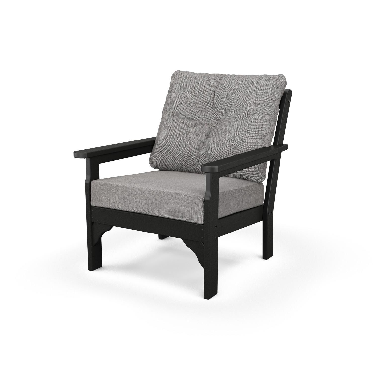 POLYWOOD Vineyard Black & Grey Mist Deep Seating Chair thumbnail