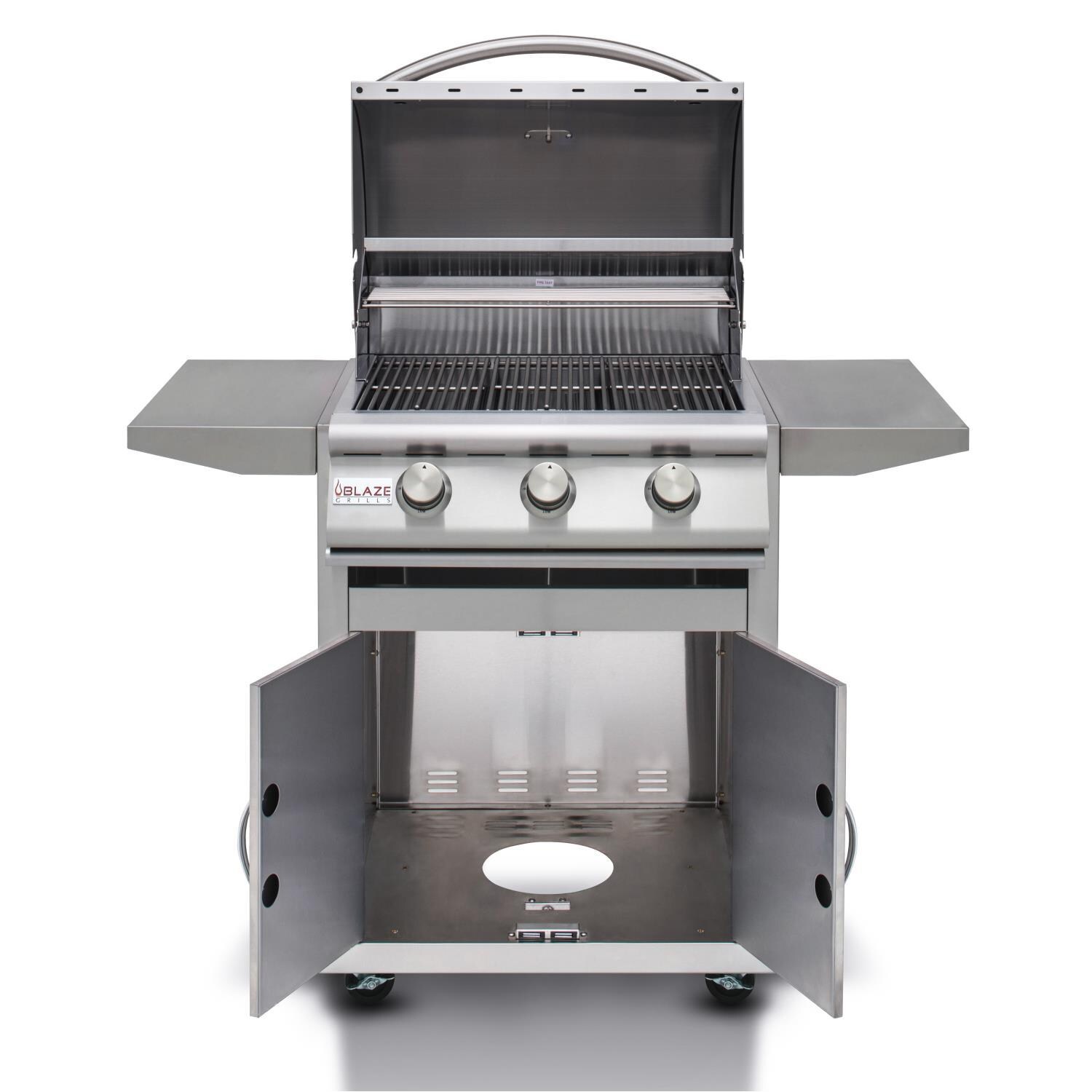 Blaze - BLZ-3LBM-NG Prelude LBM 25-Inch 3-Burner Natural Gas Grill - Cart Open thumbnail
