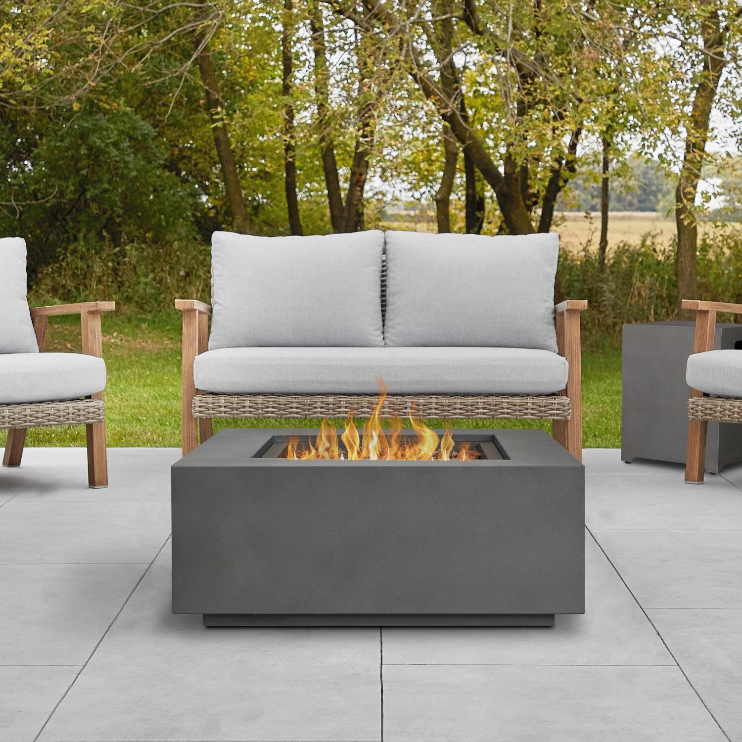 Lakeview Elysian 36-Inch Square Propane Gas Fire Table - Weathered Slate - SC-C9812LP-WSLT image