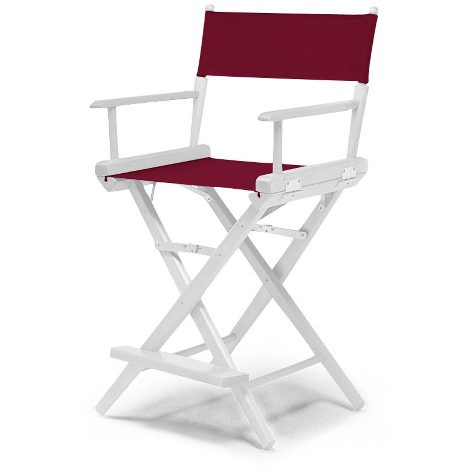 World Famous Counter Height Director Chair By Telescope Casual - White/Burgundy thumbnail