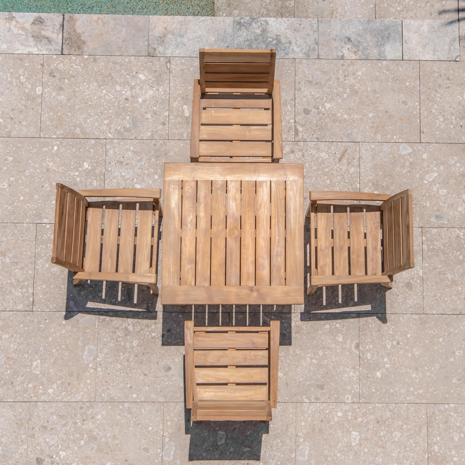 Teak + Table Friday 42-Inch Square Dining Table - In Outdoor Dining Set - Lifestyle thumbnail