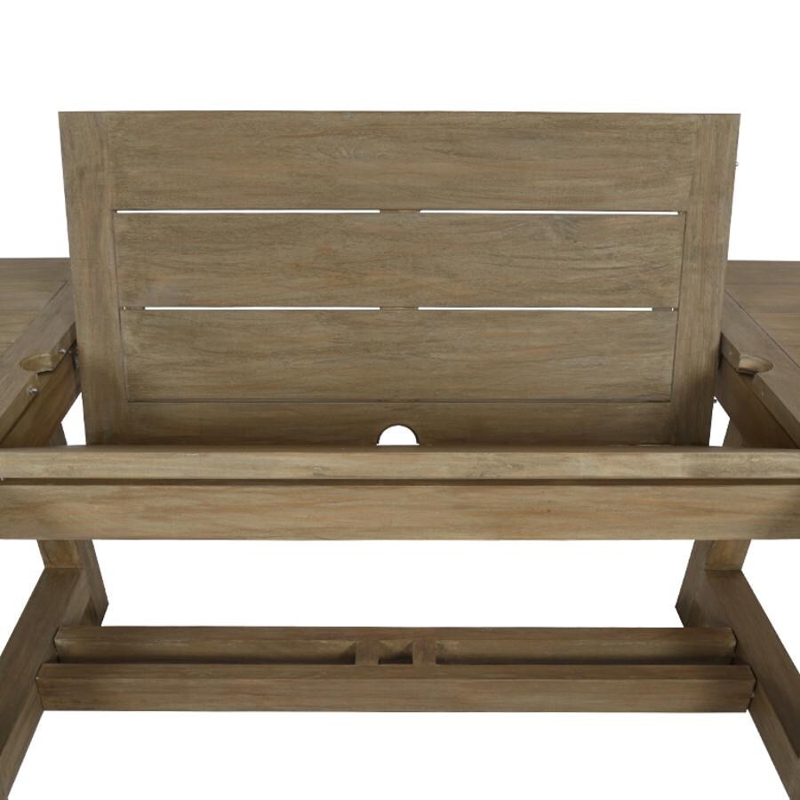 Sunset West - 5501-T79-118 - Coastal Teak 79-118 X 40 Inch Leaf Extension Patio Dining Table W/ Umbrella Hole - Hidden Leaf Extension thumbnail