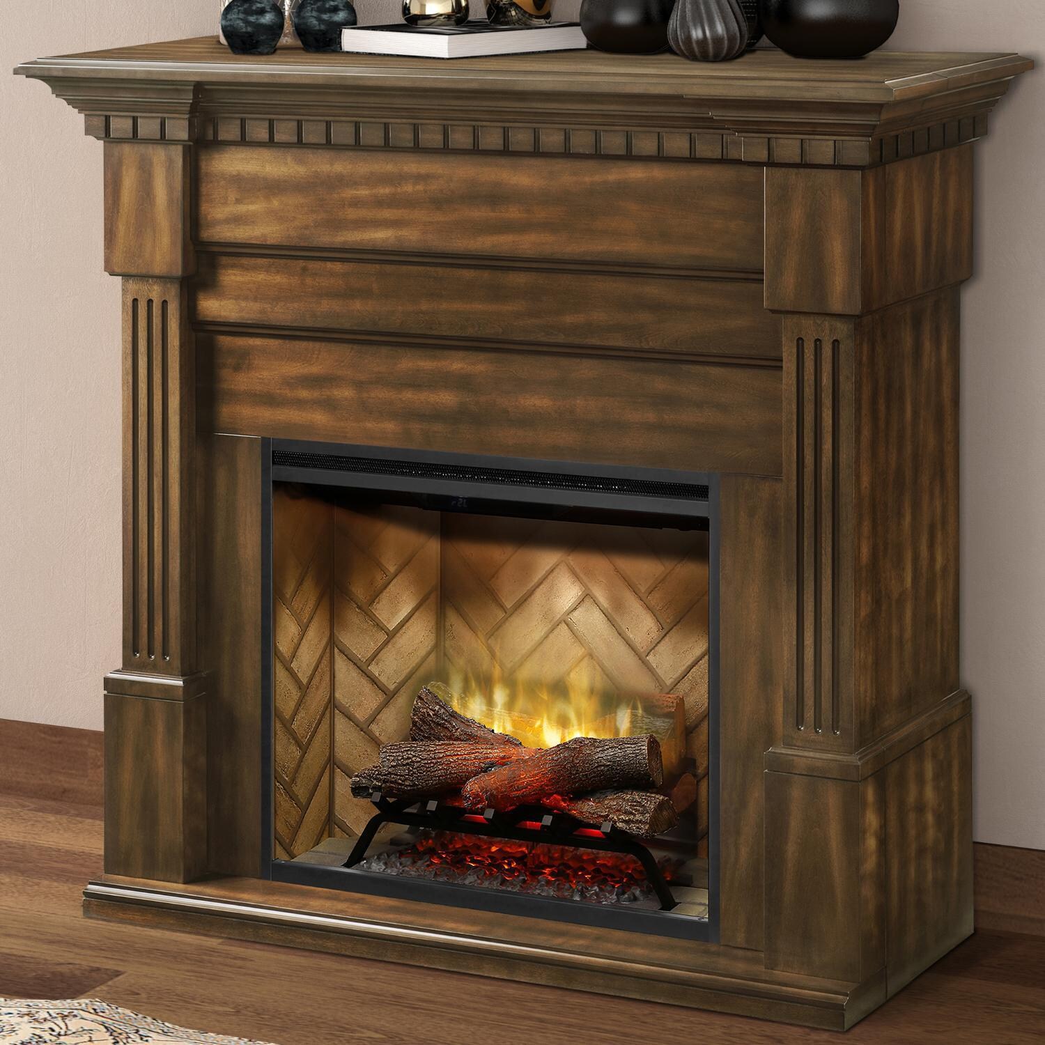 Dimplex - GDS30RBF-1801BW - Christina BuiltRite Modular 50-Inch Electric Fireplace & Mantel - Burnished Walnut
