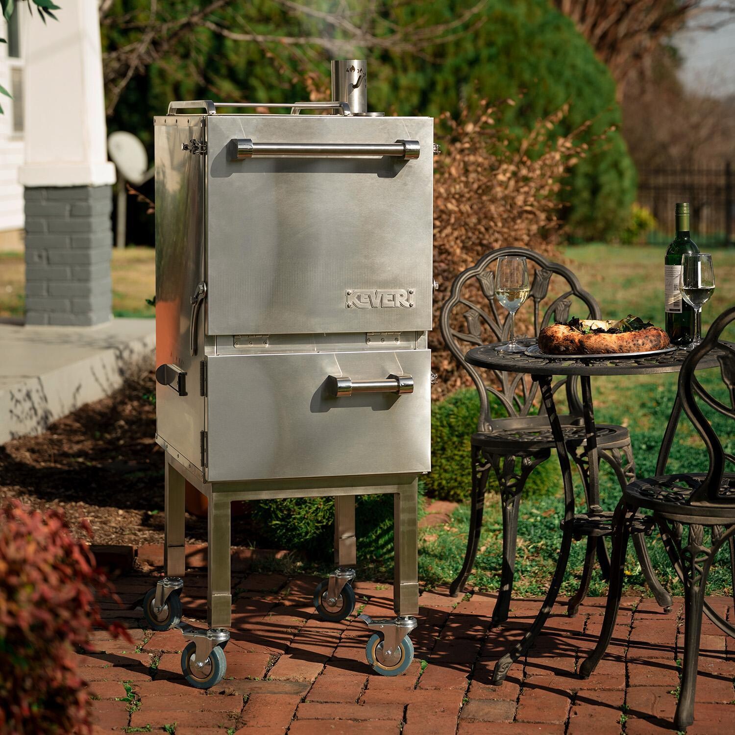 Keveri H1SS H1 Inox Vertical Muti-Purpose Charcoal Oven - Stainless Steel - Lifestyle thumbnail