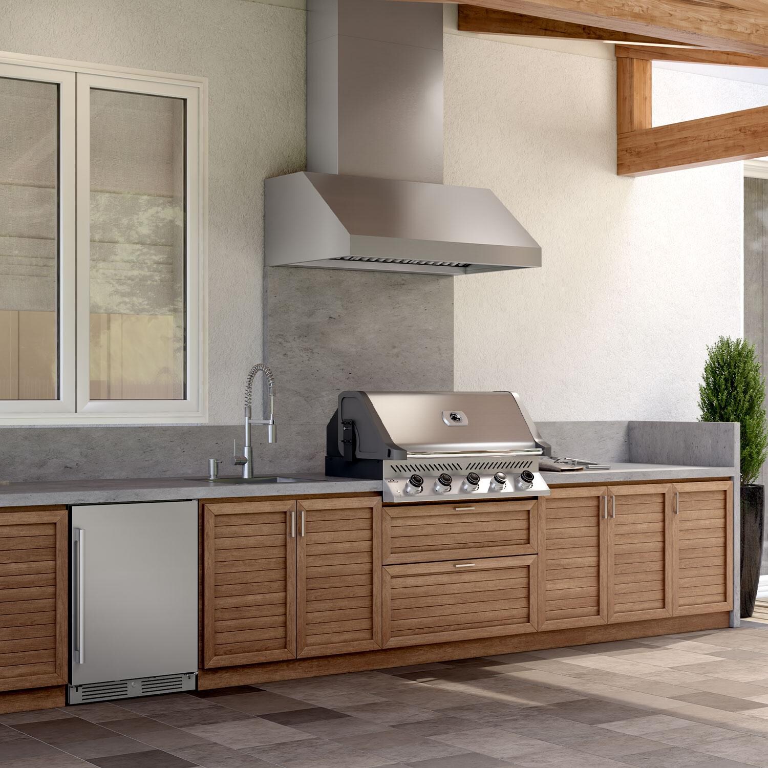 Zephyr AK7854CS 54-Inch Cypress Outdoor Wall Hood - Overhead Insert - Lifestyle thumbnail