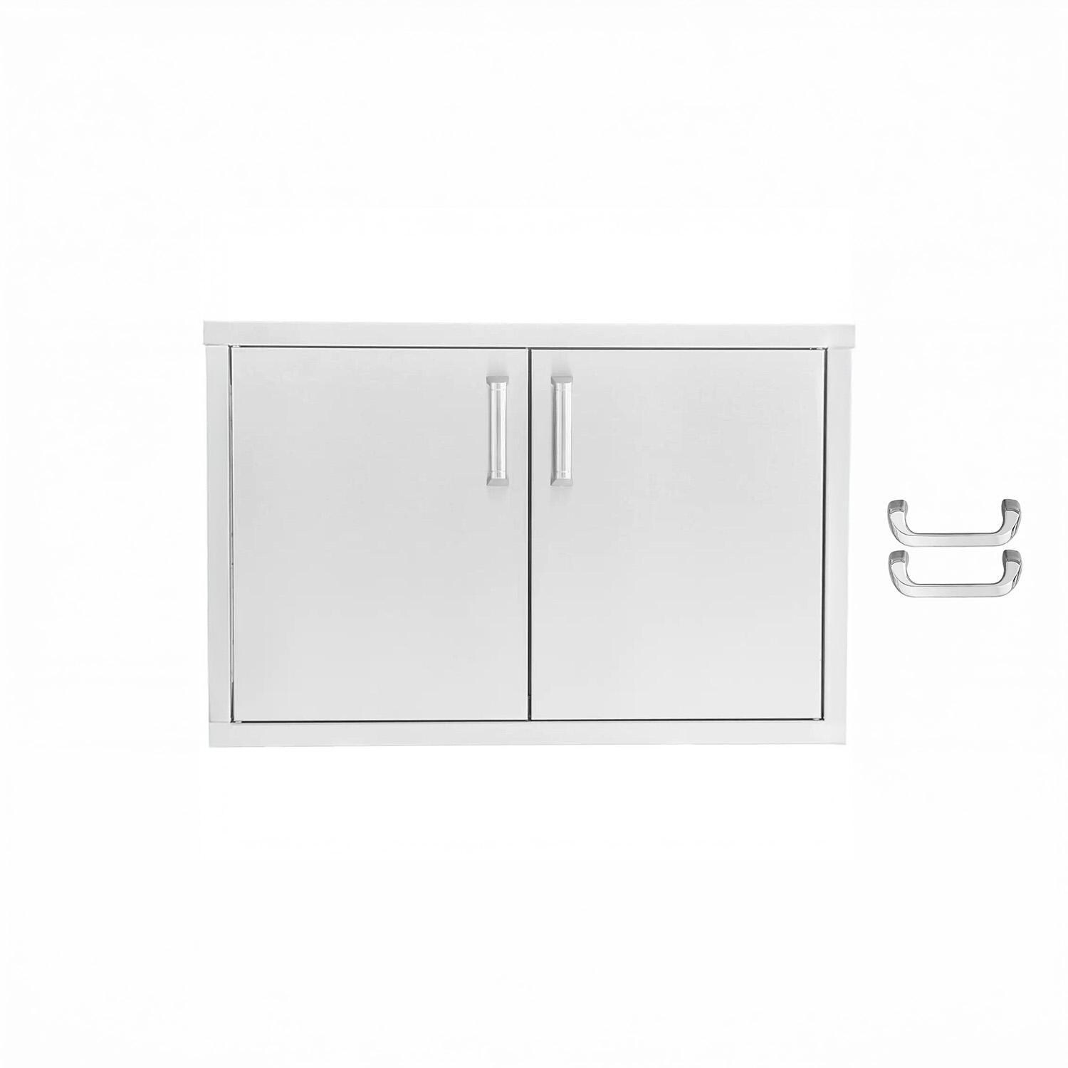 BBQGuys Signature 32-in Contempo/Traditional Stainless Steel Sealed Dry Storage Pantry w/ Shelf - Included Handles - White Background thumbnail