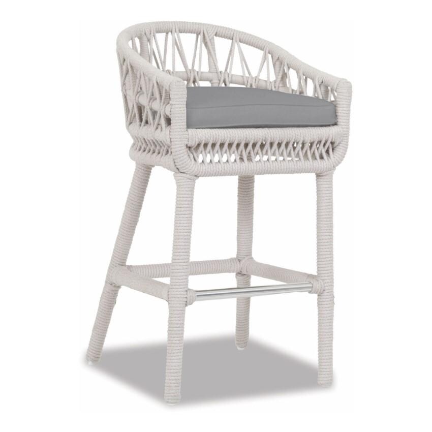 Dana Woven Rope Bar Stool w/ Self Welt in Natural/Canvas Granite by Sunset West