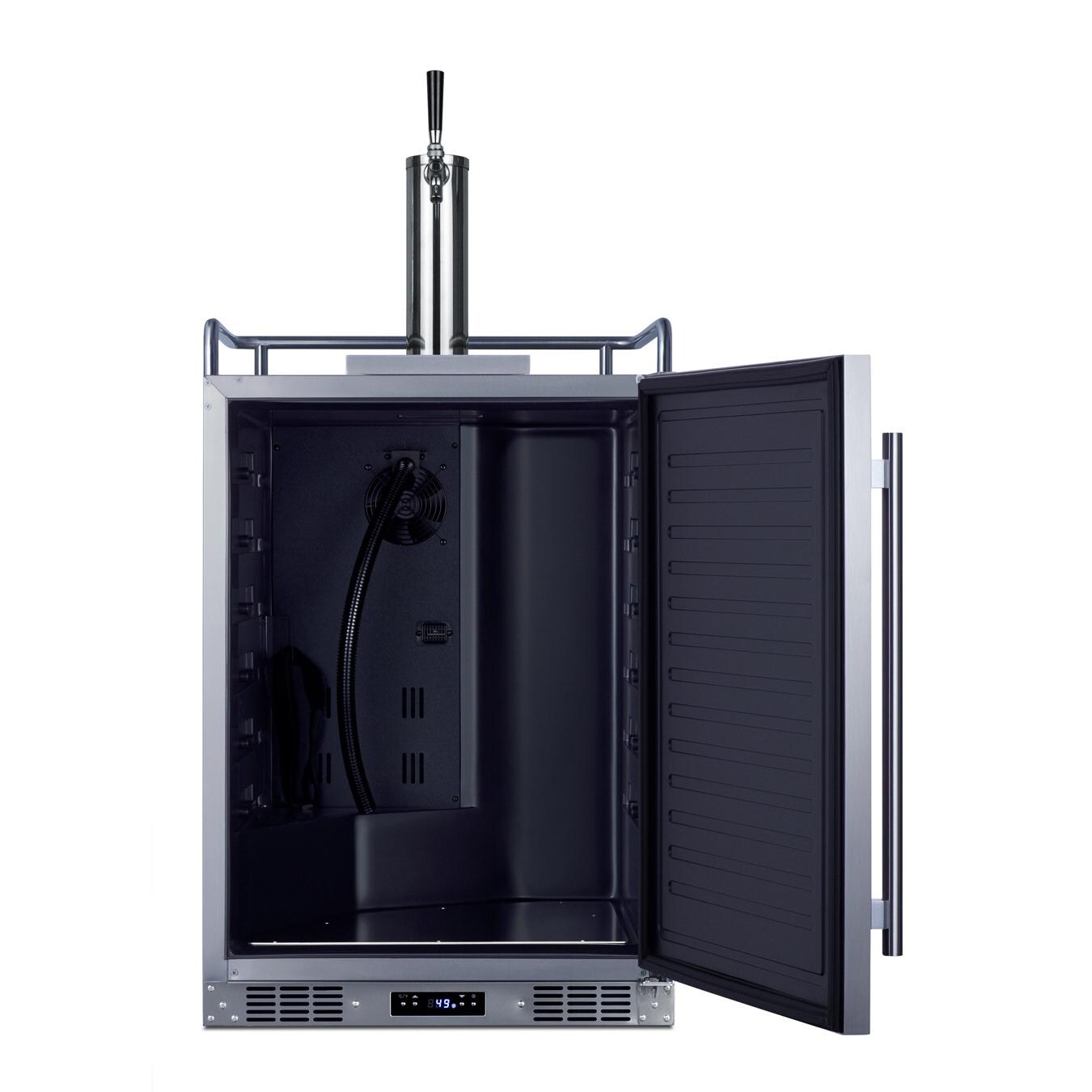 Summit SBC683OS Commercial Outdoor Rated Single Tap Beer Dispenser / Kegerator - Open thumbnail