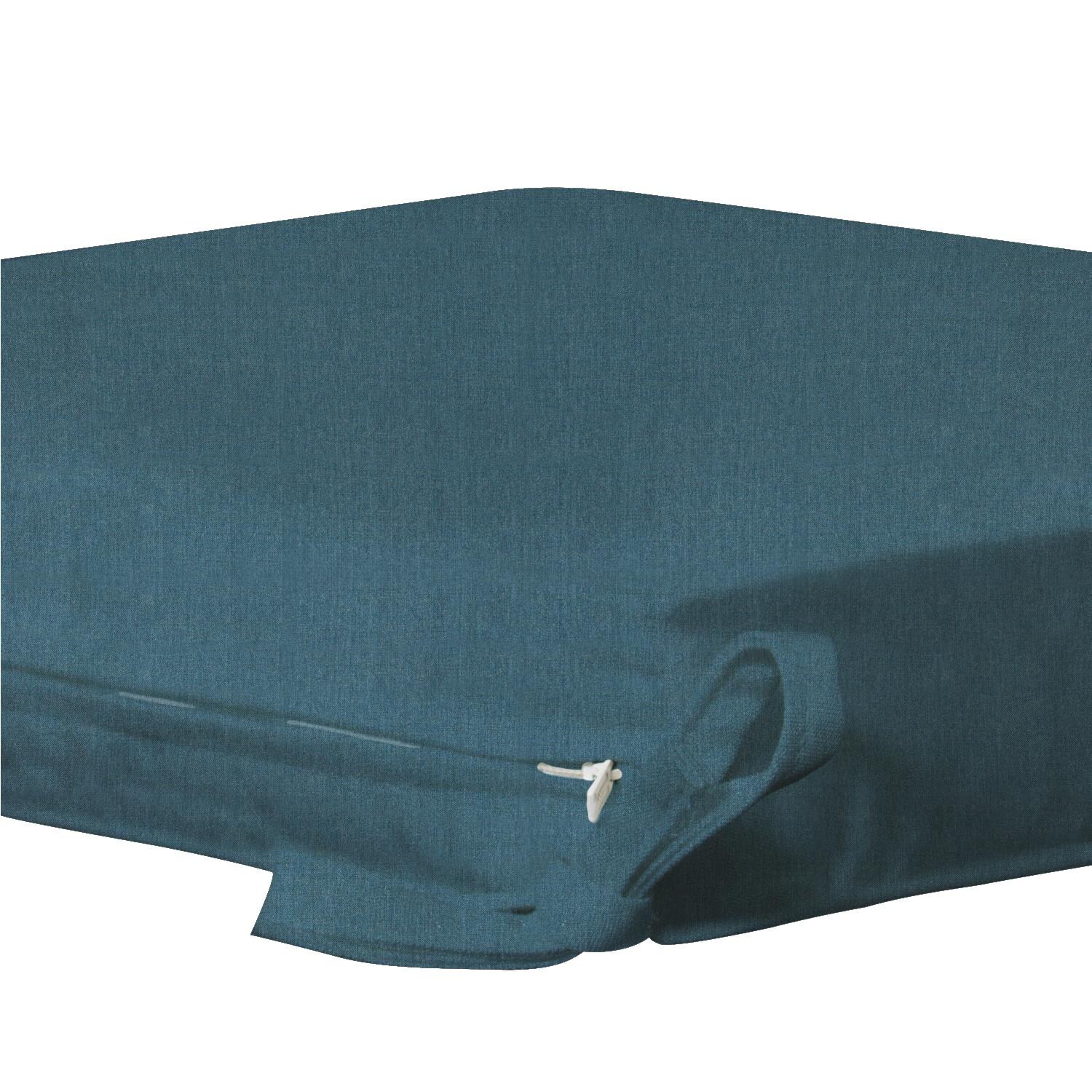 Sunbrella Cast Lagoon Medium Outdoor Replacement Seat Cushion W/ Knife Edge By UltimatePatio.com - Zipper and Tie Detail thumbnail