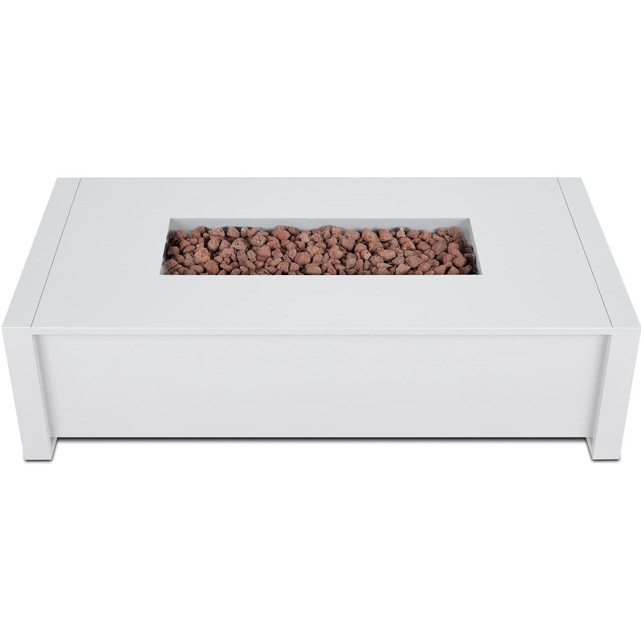 Lakeview Outdoor Designs SC-6340LP-WHT Lafitte 52-Inch Rectangle Propane Gas Fire Table - Top View thumbnail