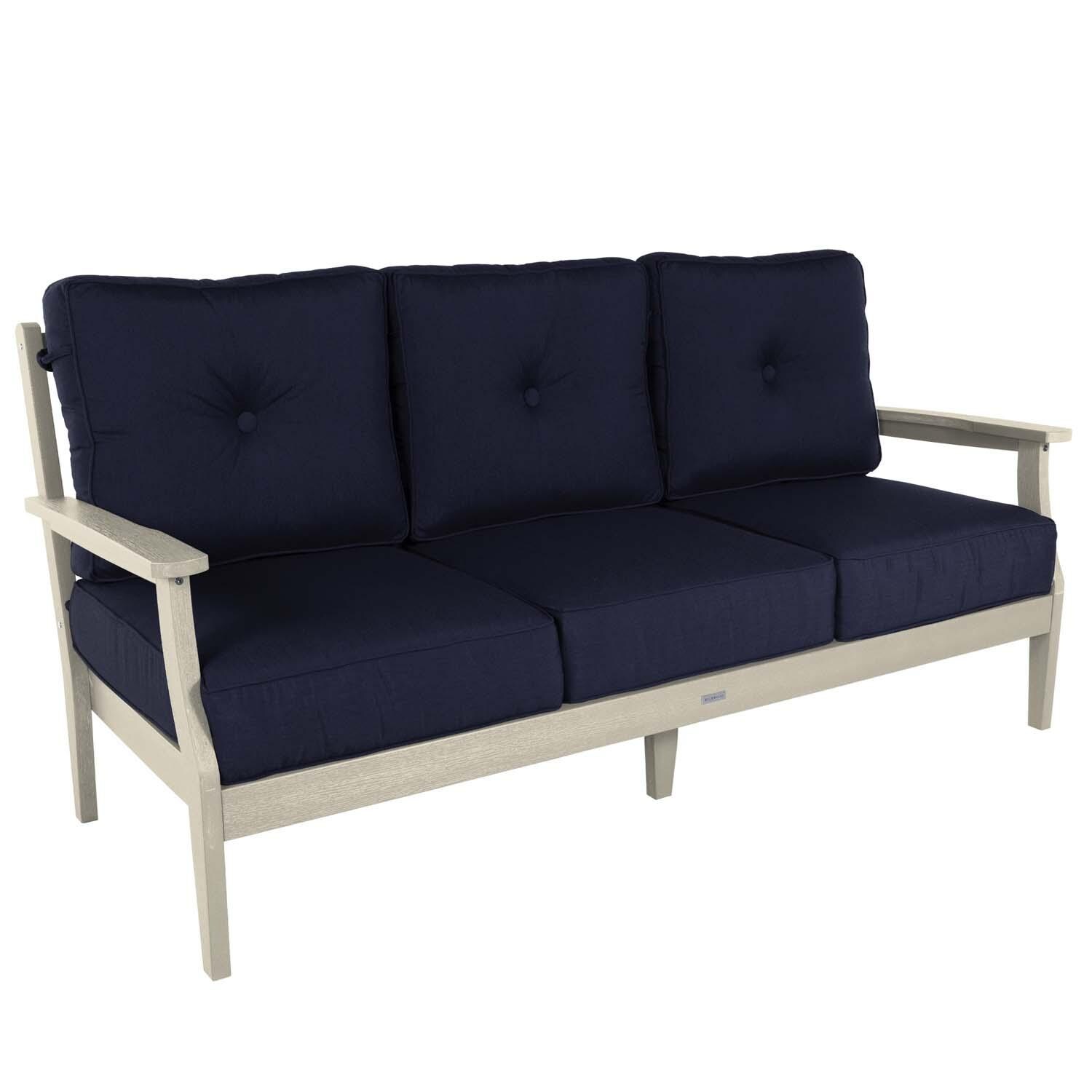 Blushing Bay 6 Pc Recycled Plastic Seating Set w/ Sofa in Spectrum Indigo/Whitewash by Lakeview Outdoor Designs - Sofa - White Background thumbnail