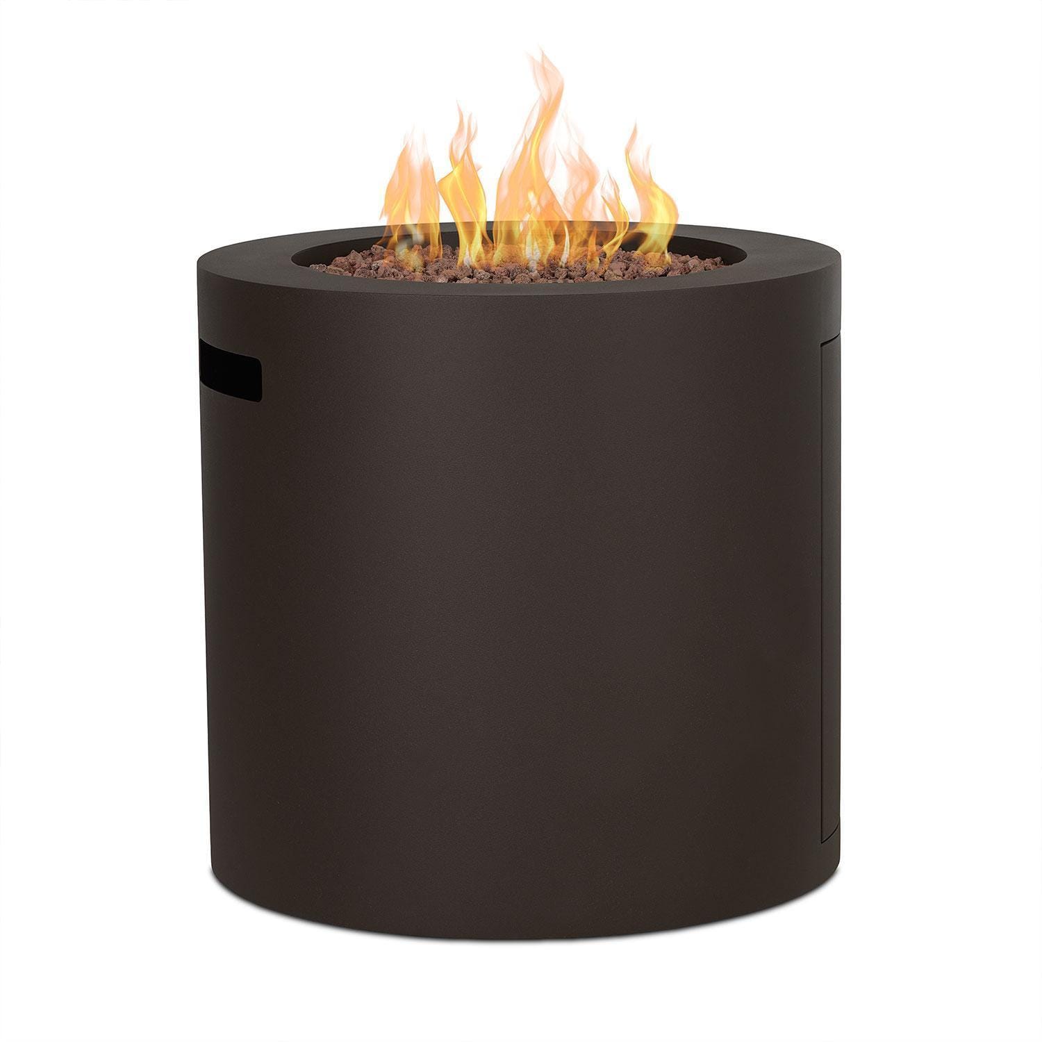 Elysian 24-in Round Steel Propane Fire Pit Table w/ Hidden Tank in Dark Bronze by Lakeview Outdoor Designs - White Background thumbnail