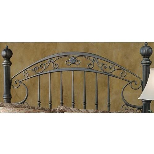 Hillsdale Chesapeake Rustic Brown Metal Post Headboard With Frame - Queen