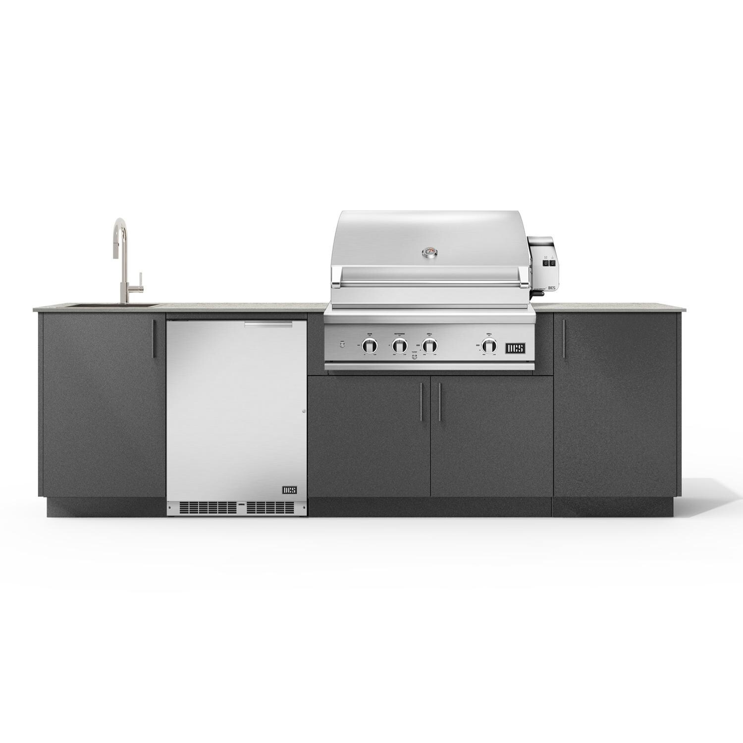 Urban Bonfire B-Dew-36-DCS-Keon-Anthracite Dew 36 Outdoor Kitchen w/ DCS Natural Gas Grill, Refrigerator, Keon Countertop & Anthracite Finish thumbnail