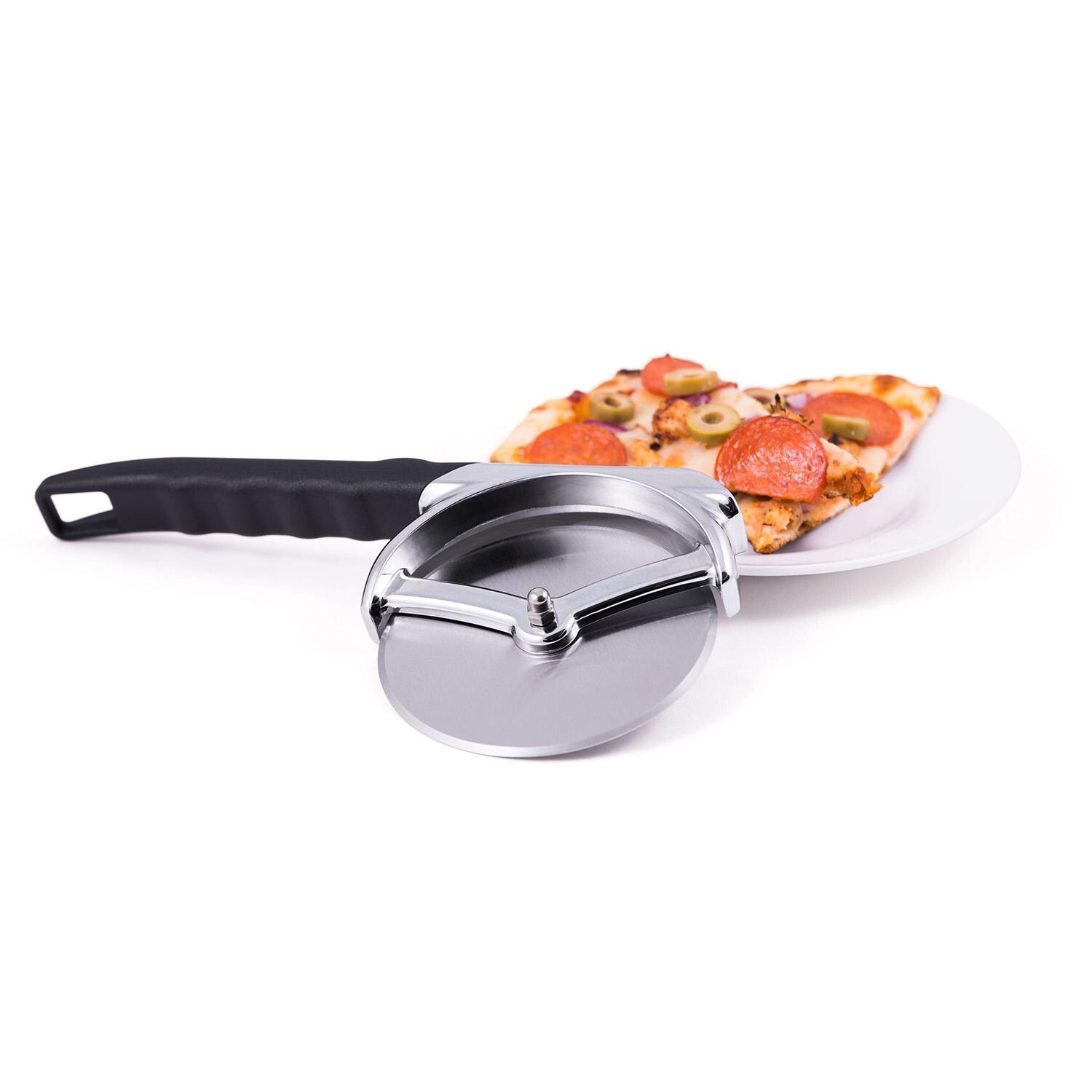 Broil King Pizza Cutter - 69810 - Next to Plate - White Background thumbnail